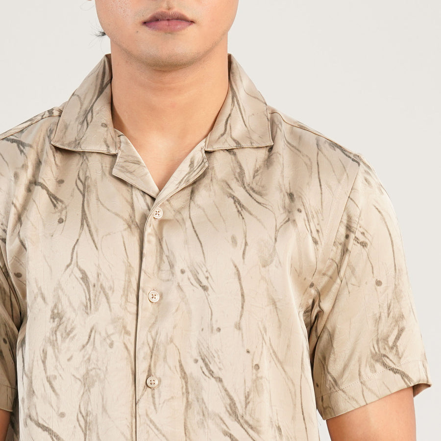 Mens Ivory Linen Casual Shirt view 2