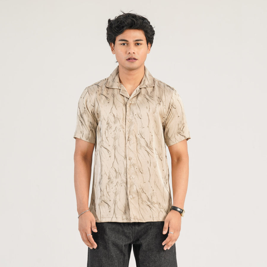 Mens Ivory Linen Casual Shirt view 3