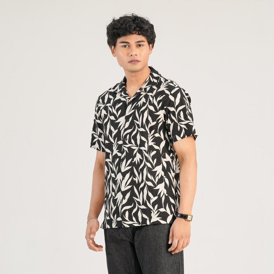 Mens Black AOP Casual Shirt