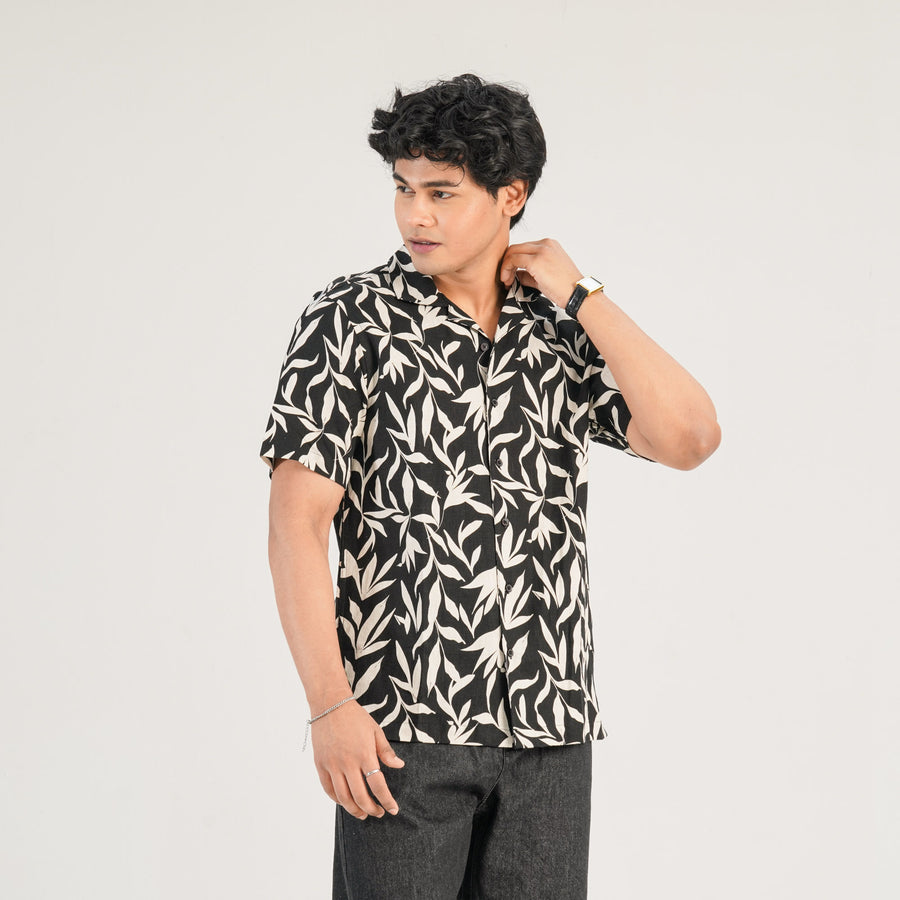 Mens Black AOP Casual Shirt view 3