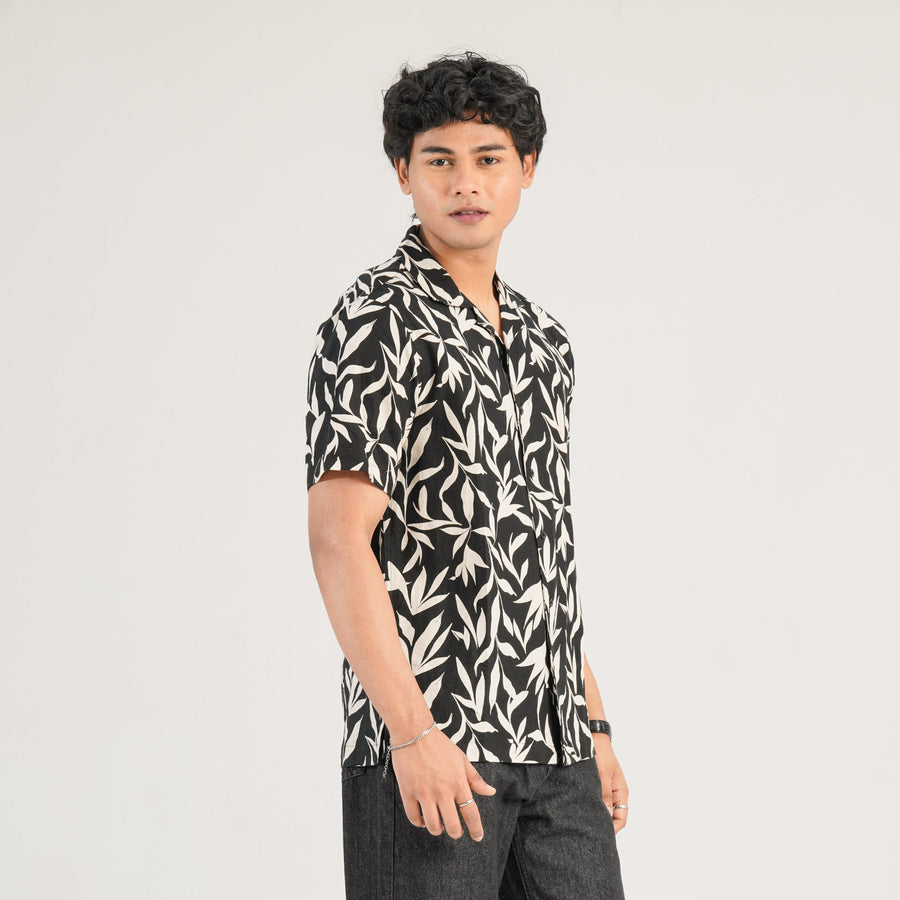 Mens Black AOP Casual Shirt view 4