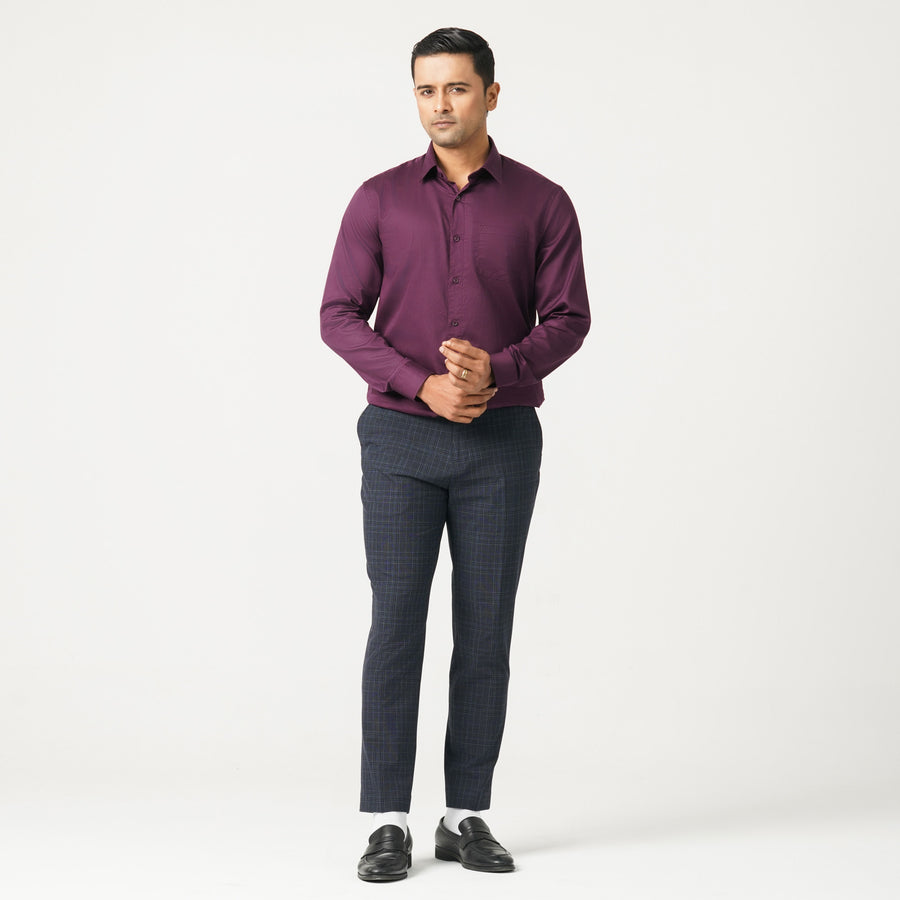 Mens  Purple Satin Lycra Shirt view 4