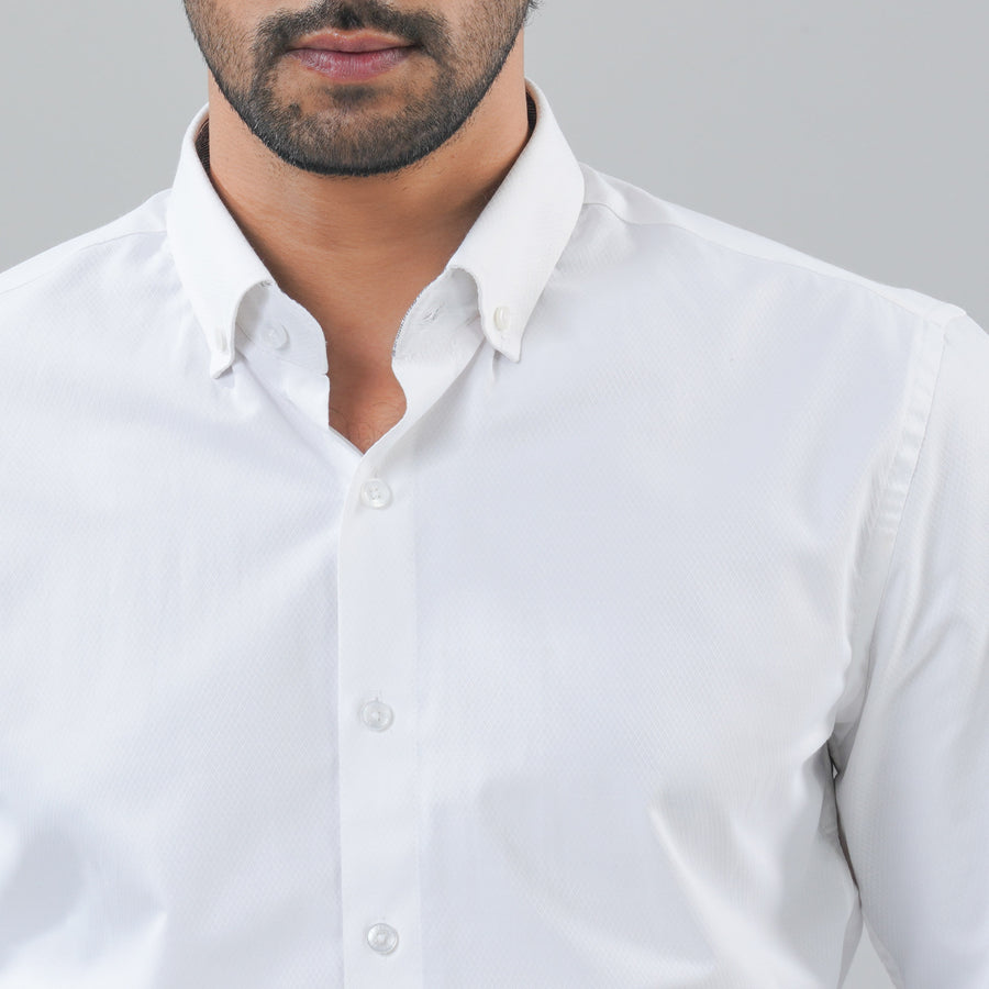 Men's White Formal Shirt view 2