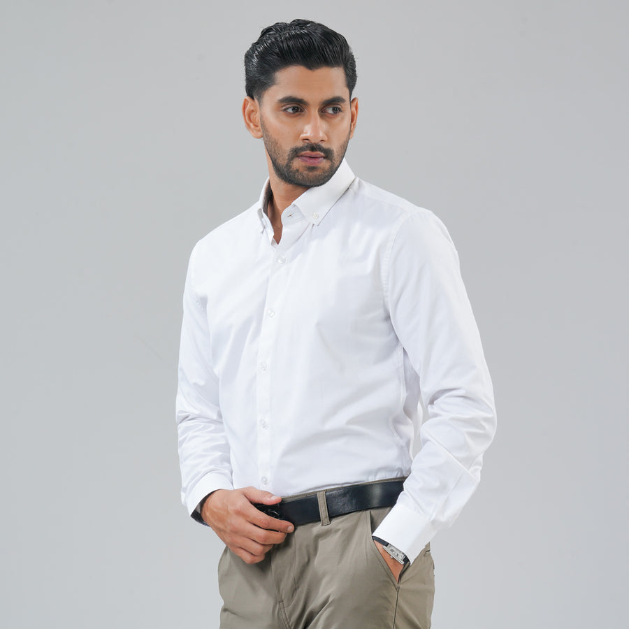 Men's White Formal Shirt view 3