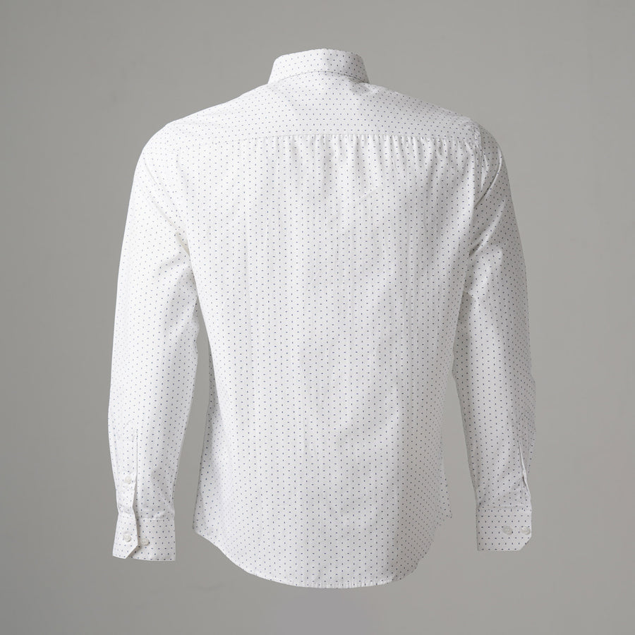 Mens White Blue Formal Shirt view 3