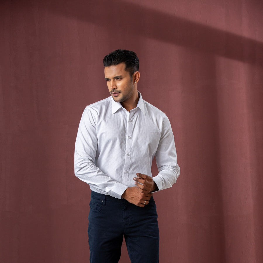 Mens White Formal Shirt view 3