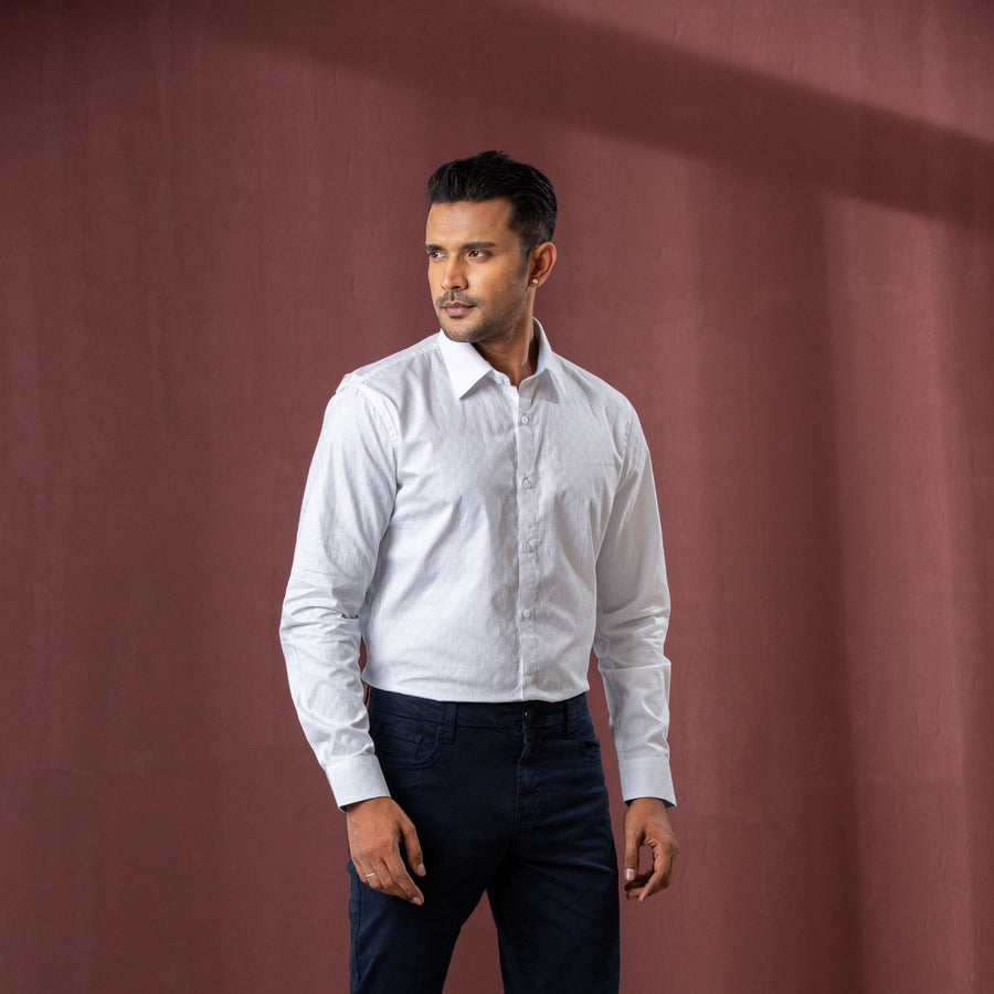 Mens White Formal Shirt view 4