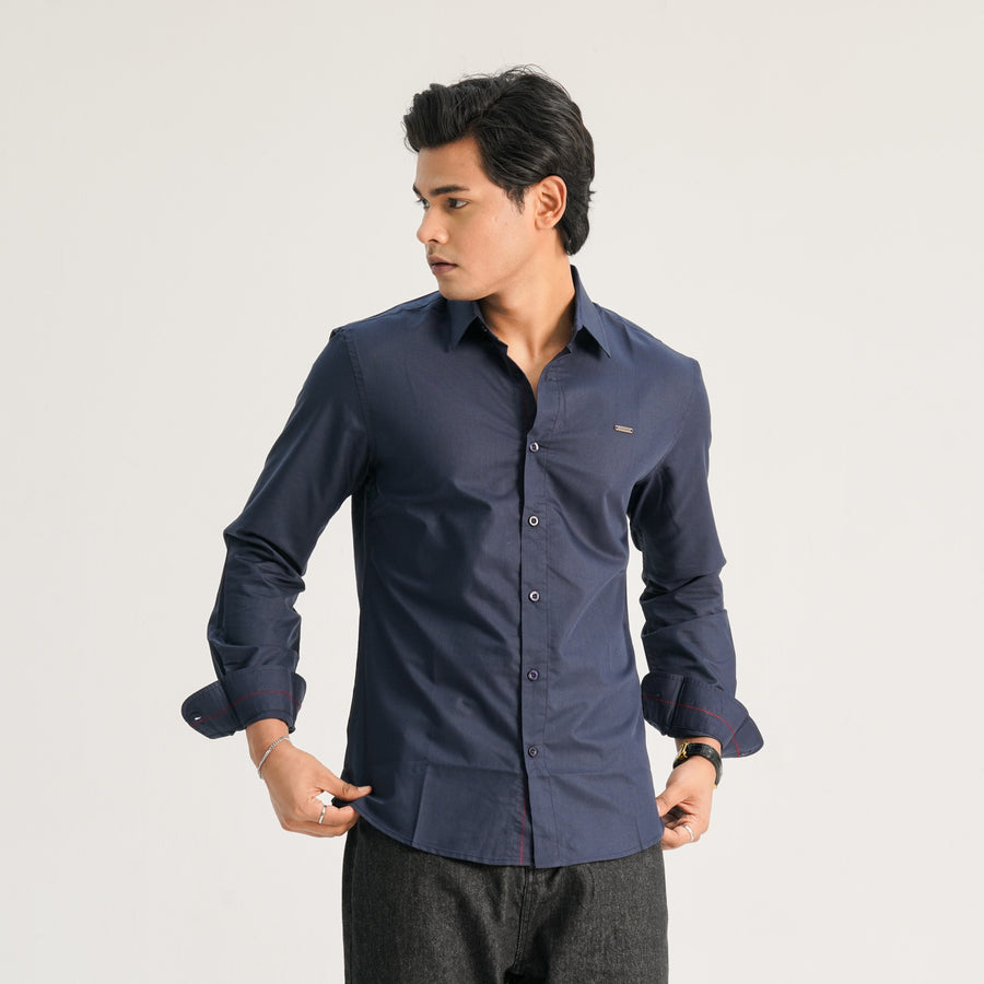 Mens Navy Casual Shirt view 3