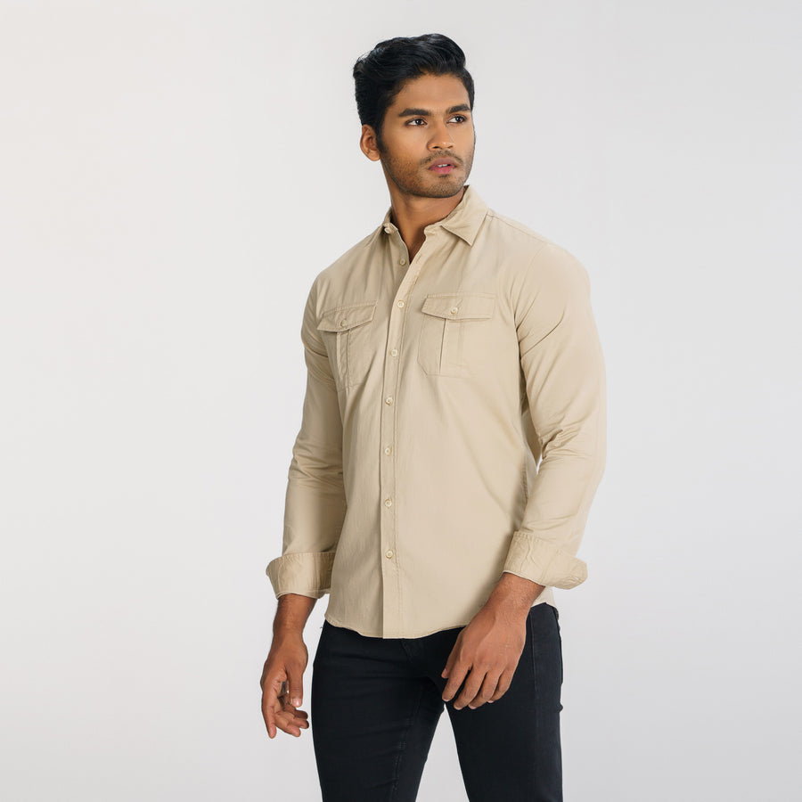 Mens Beige Shirt view 4