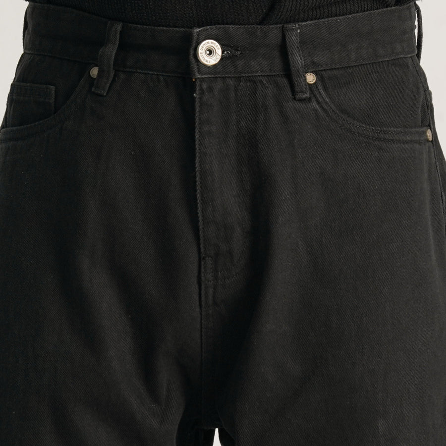 Men’s Jet Black Baggy Denim Pants view 2