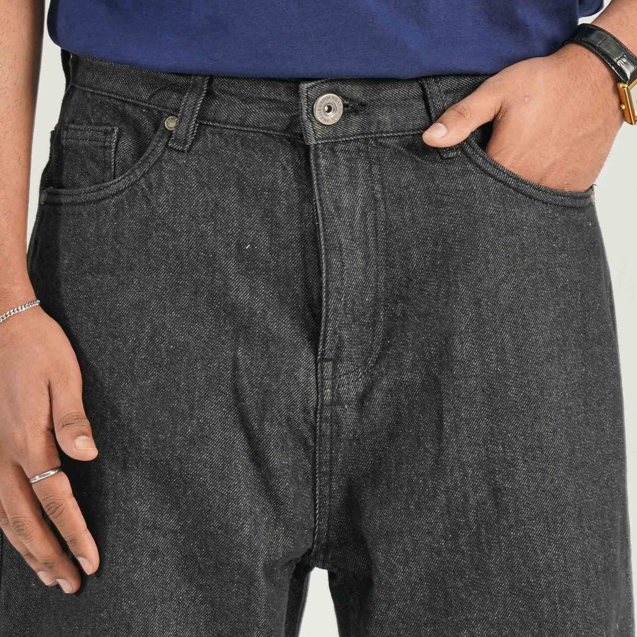 Mens Black Denim Pant view 2