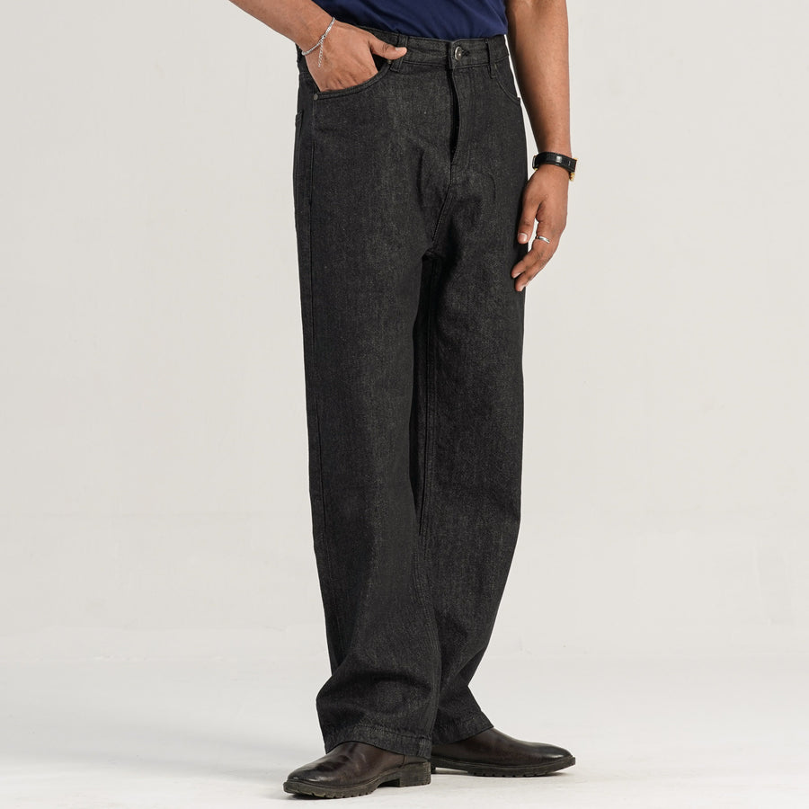 Mens Black Denim Pant view 3