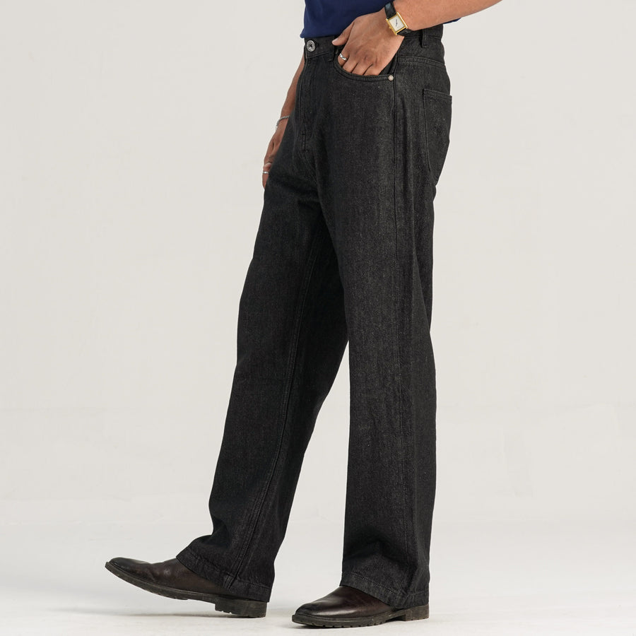 Mens Black Denim Pant view 4