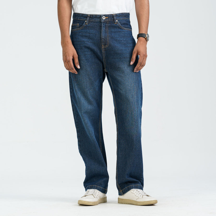 Men’s Mid Blue Baggy Denim Pants view 3