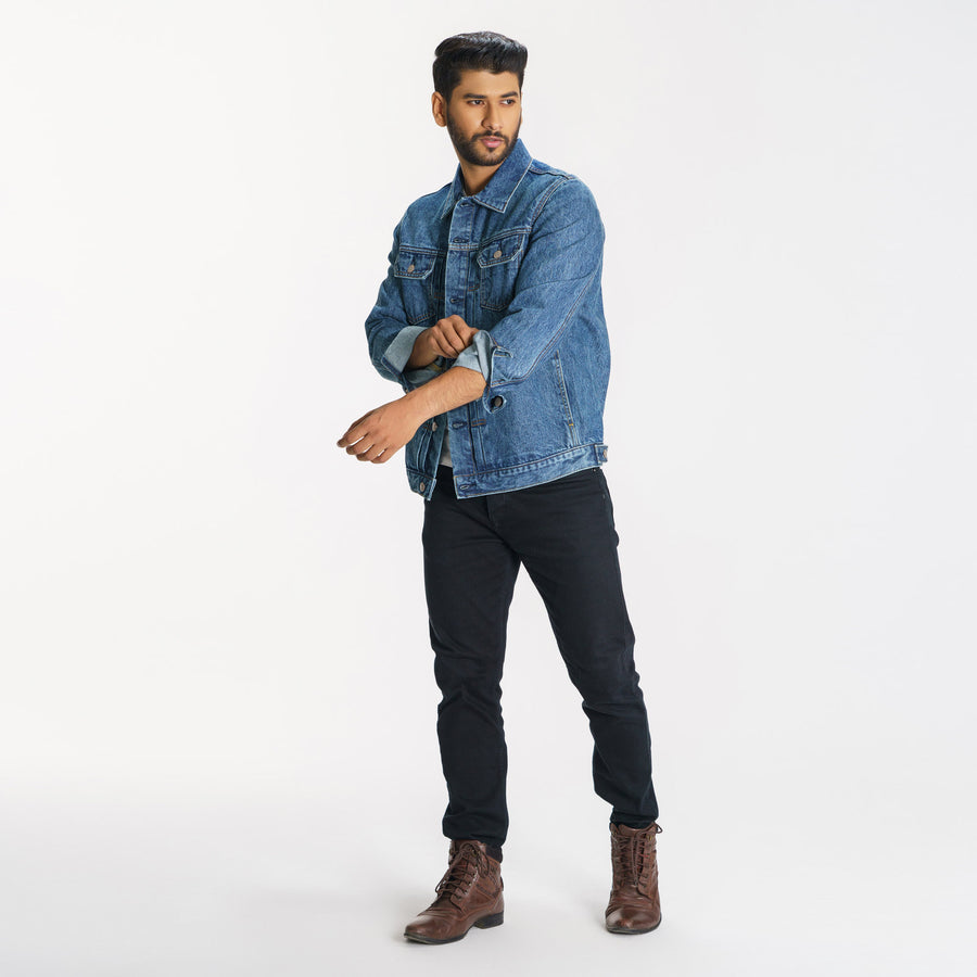 Mens Blue Denim Jacket view 3