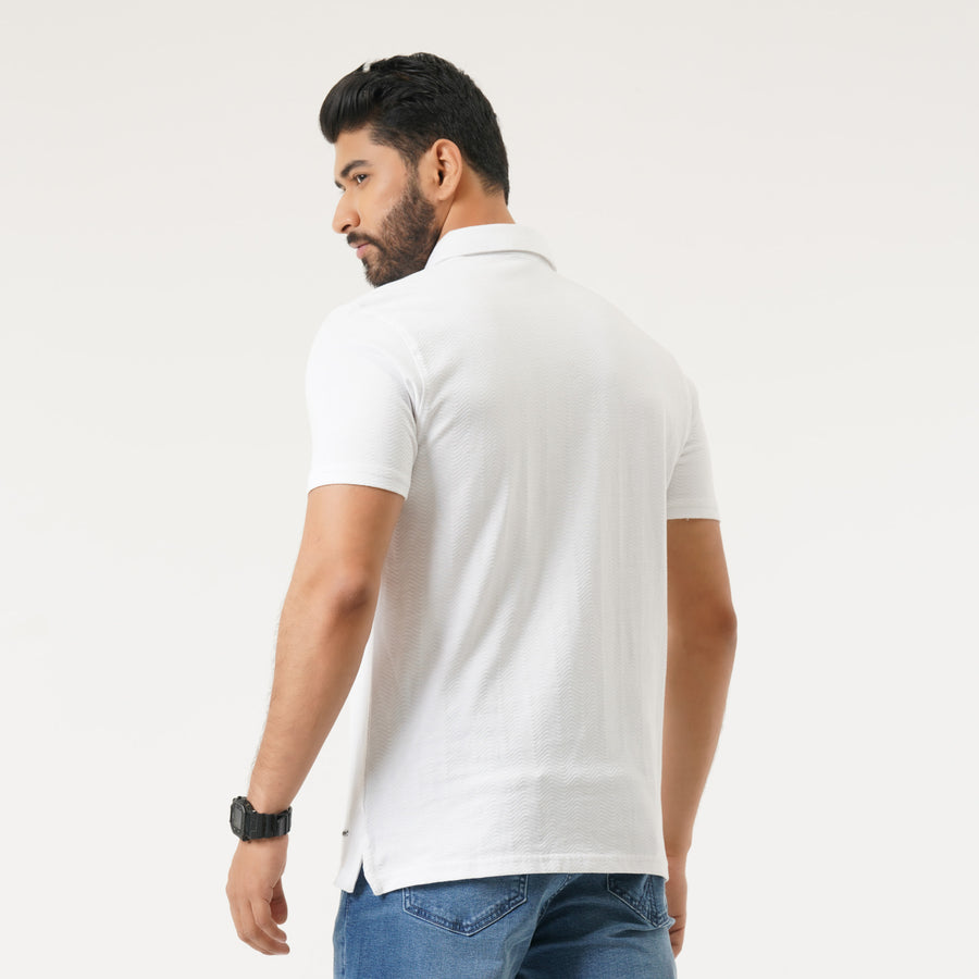 Mens White Polo view 3