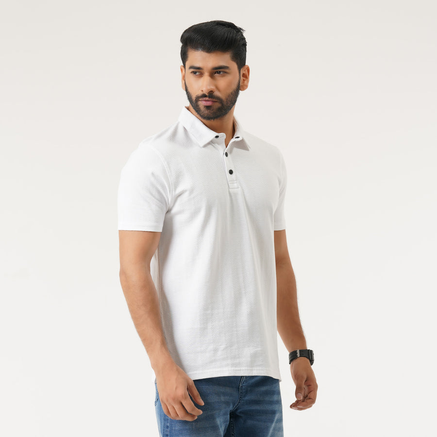 Mens White Polo view 4