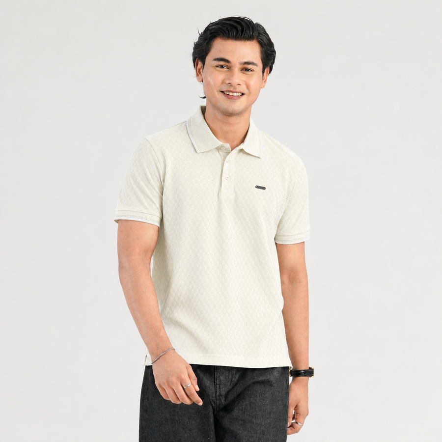 Mens Beige Polo