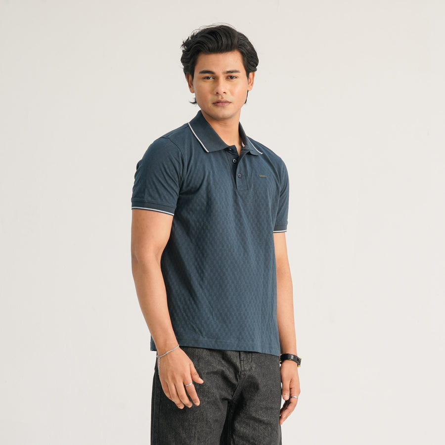 Mens Blue Polo view 3