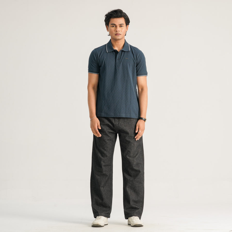 Mens Blue Polo view 4
