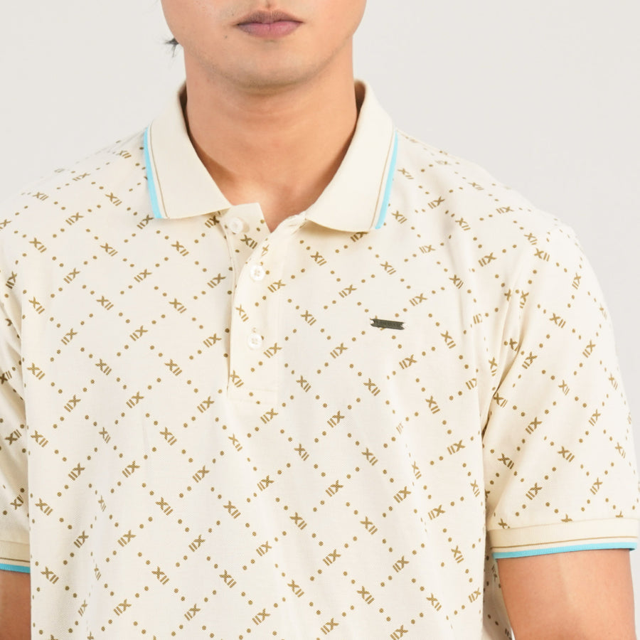 Mens Cream Polo Shirt view 2