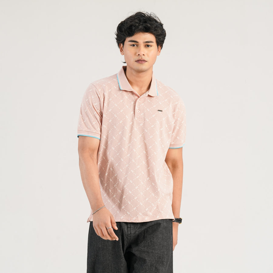 Mens Light Pink Polo Shirt