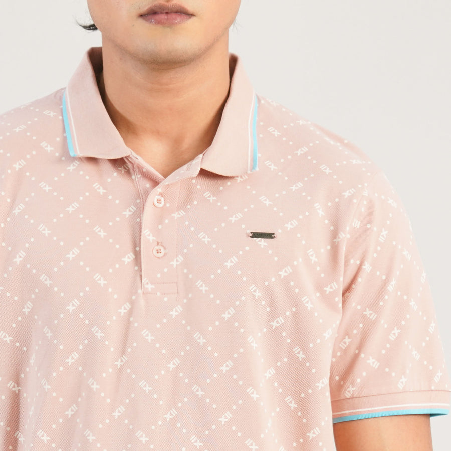Mens Light Pink Polo Shirt view 2