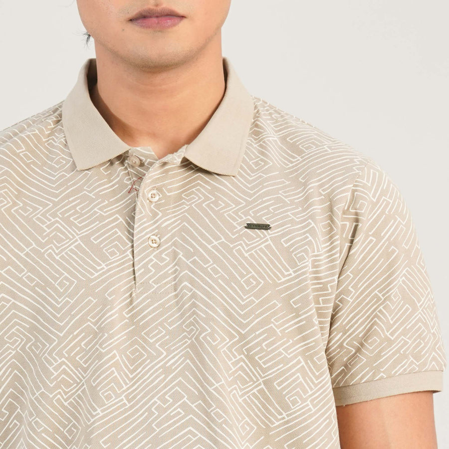 Mens Dark Beige Polo Shirt view 2