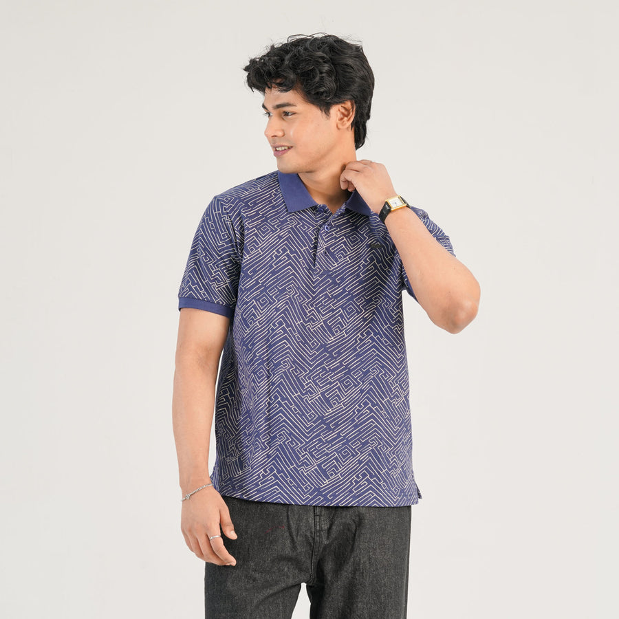 Mens Light Blue Polo Shirt view 3