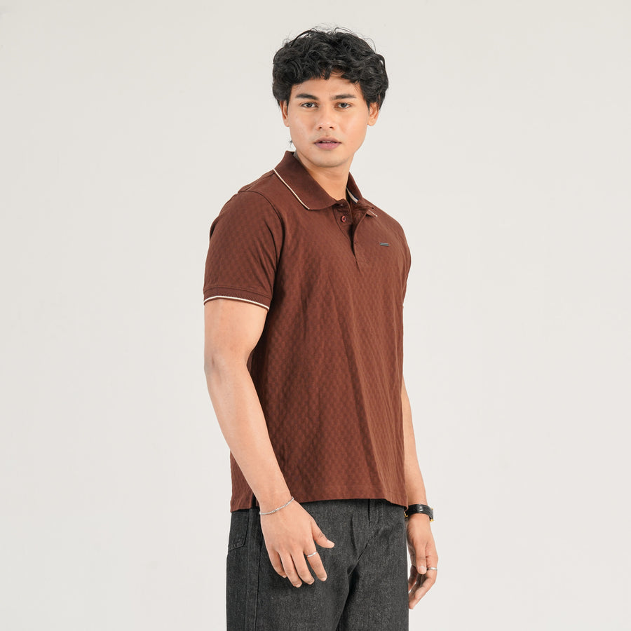 Mens Coffee Polo view 4