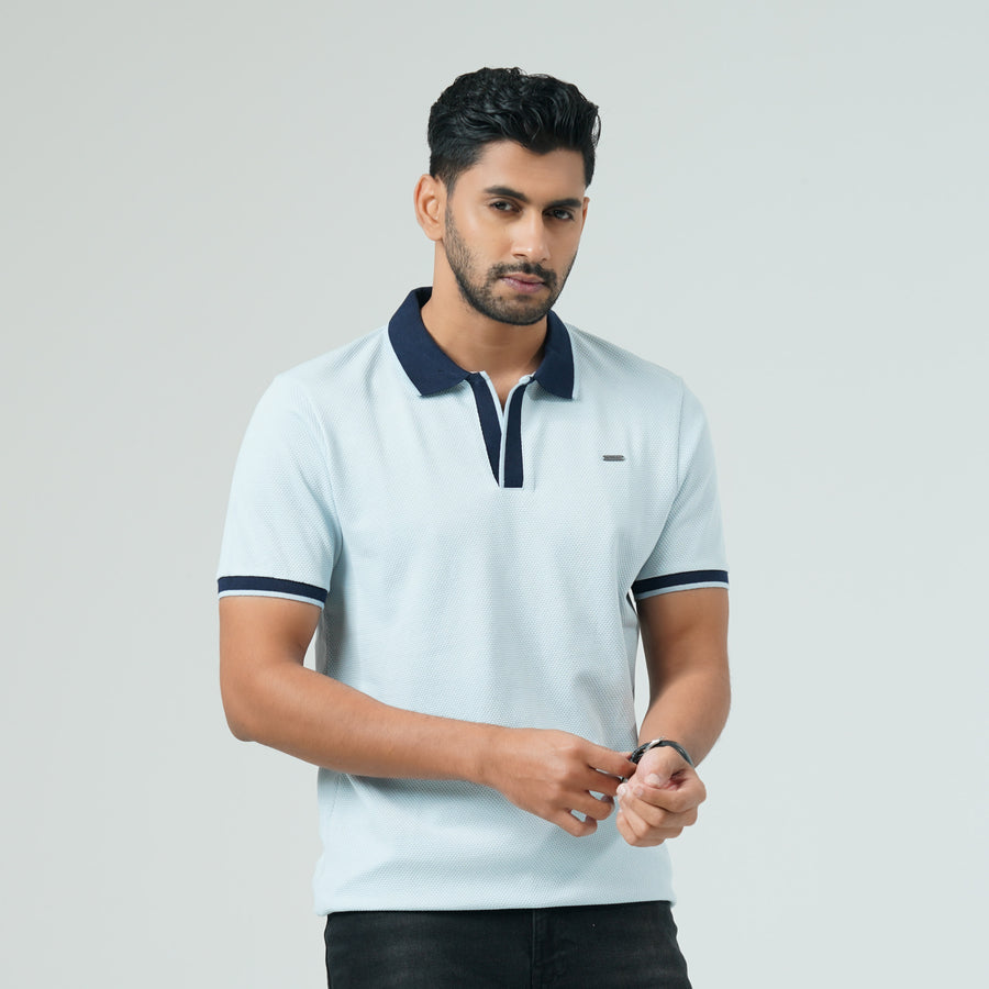 Mens Light Blue Polo view 4