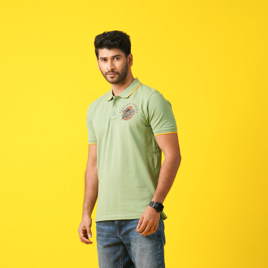 Mens Olive Polo view 2