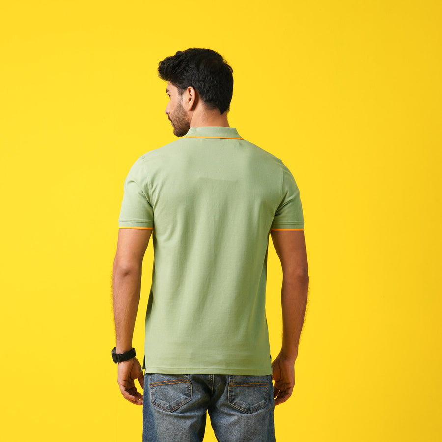 Mens Olive Polo view 3