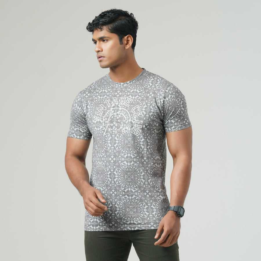 Mens Gray Aop T-shirt