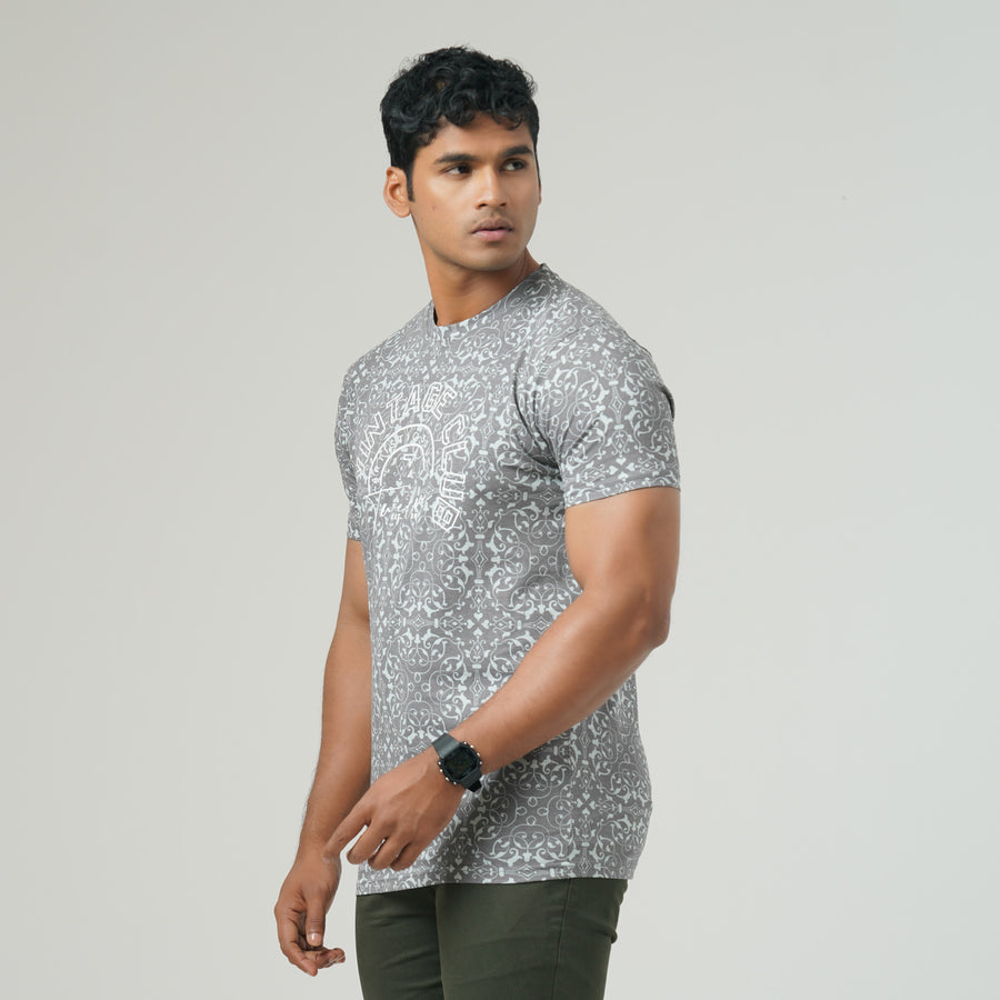 Mens Gray Aop T-shirt view 3