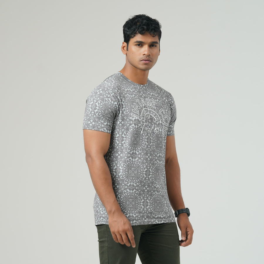 Mens Gray Aop T-shirt view 4
