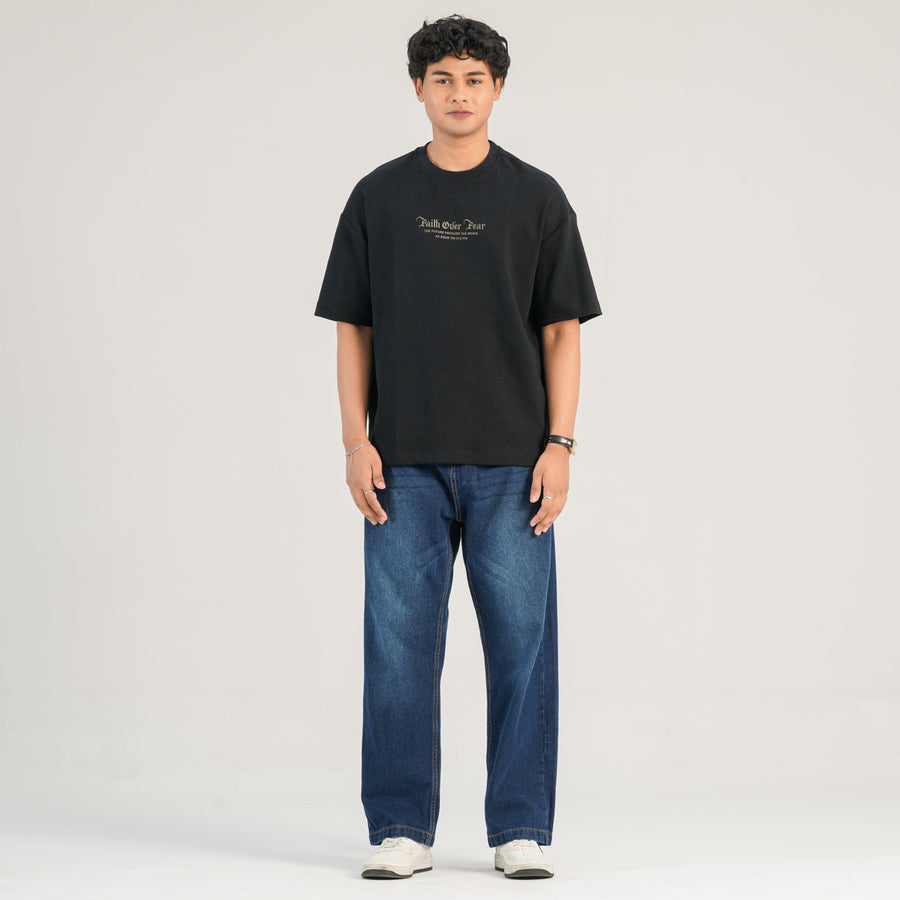 Mens Black Oversized T-Shirt view 3