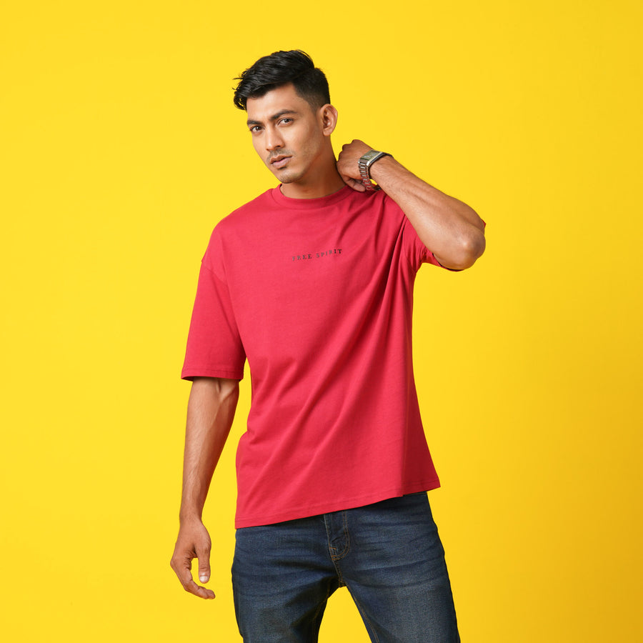 Mens Vintage Red T-Shirt view 4