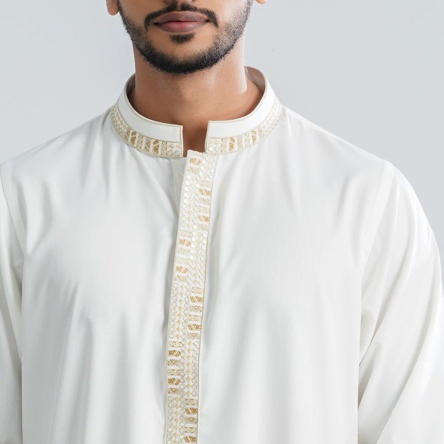 Mens  Blended White Panjabi view 2