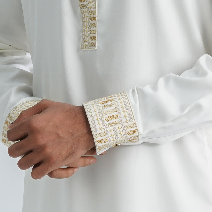 Mens  Blended White Panjabi view 3