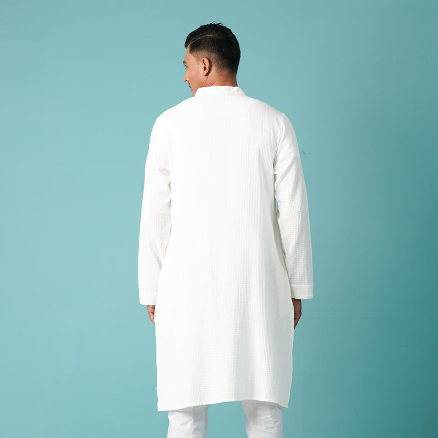 Mens Basic Panjabi-White view 4