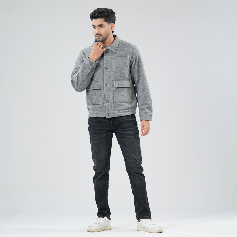 Mens Grey Shacket view 3