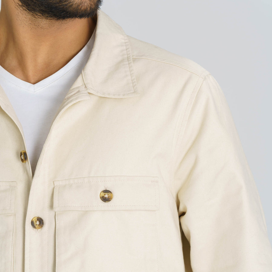 Men's Ivory Twill Jacket view 2