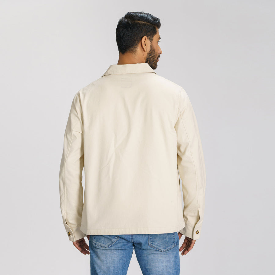Men's Ivory Twill Jacket view 4