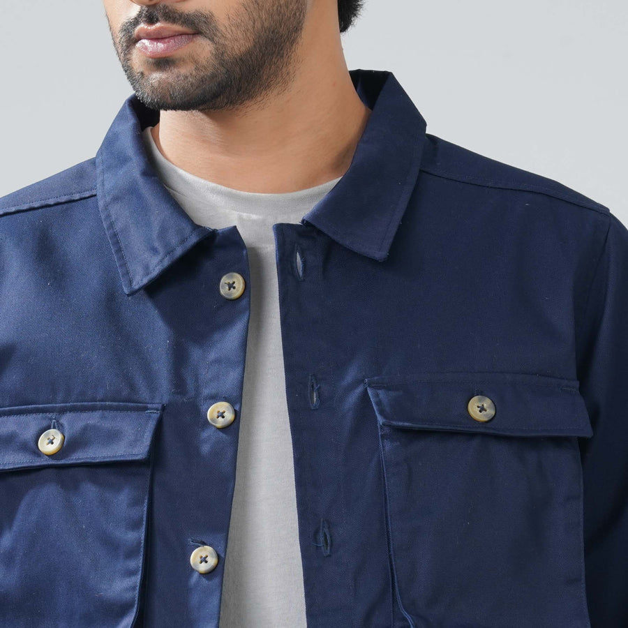 Men's Navy Twill Jacket view 2