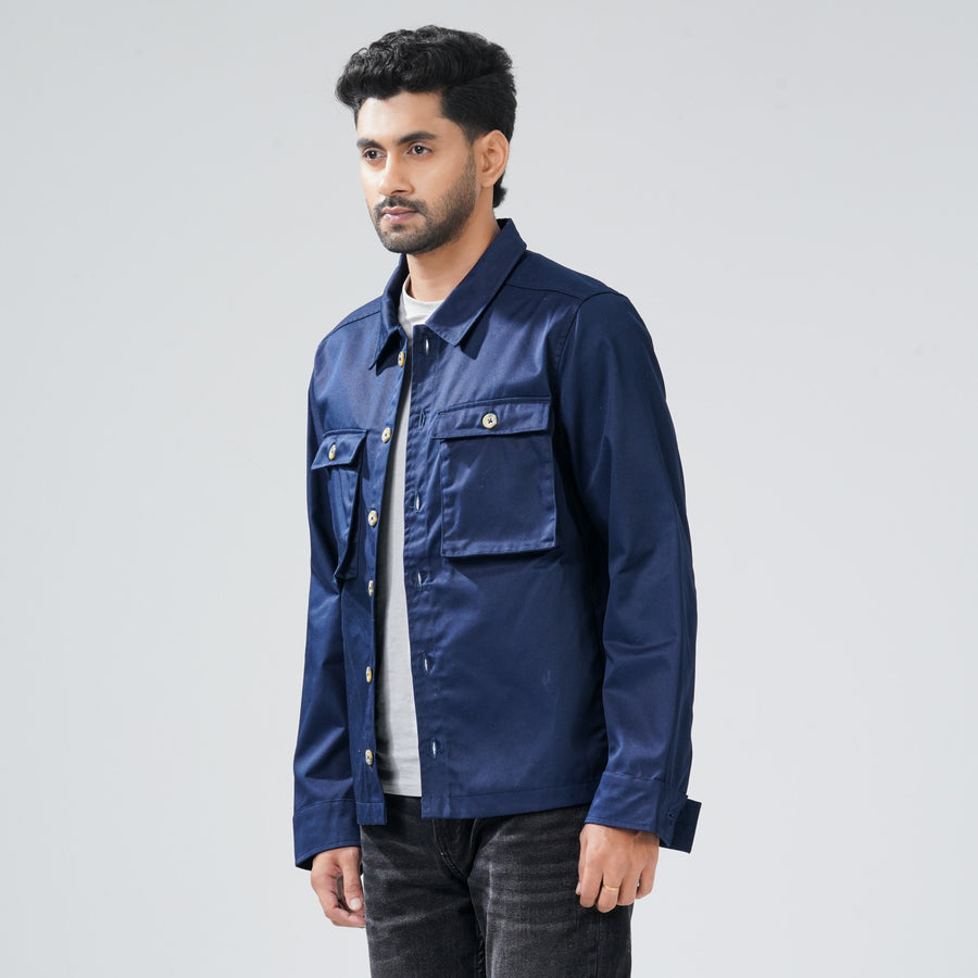Men's Navy Twill Jacket view 3