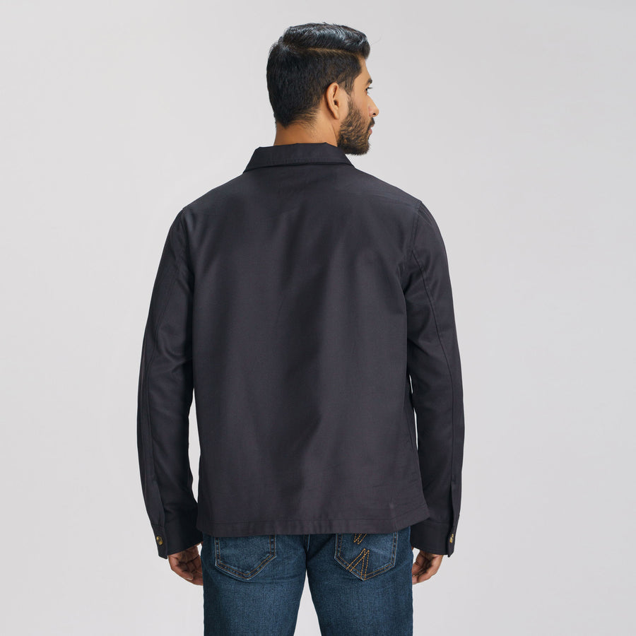 Mens Black Twill Jacket view 4