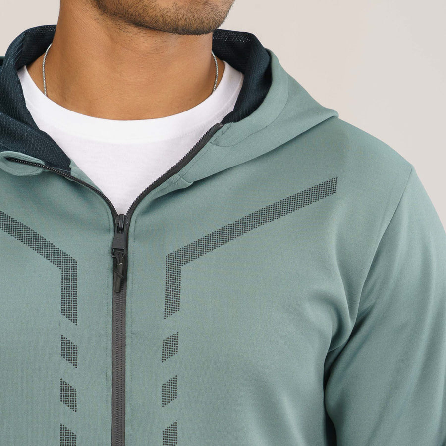 Mens Sage Green Active Hoodie view 2