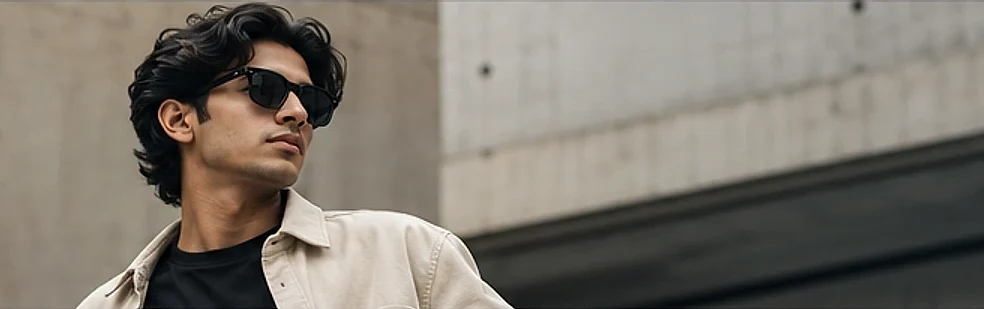 Man in a beige overshirt