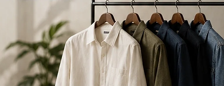 Shirts on a rail